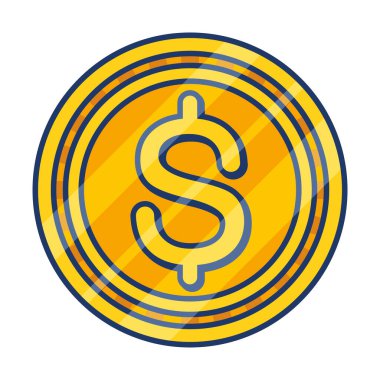 Bozuk para dolar izole edilmiş simgesi