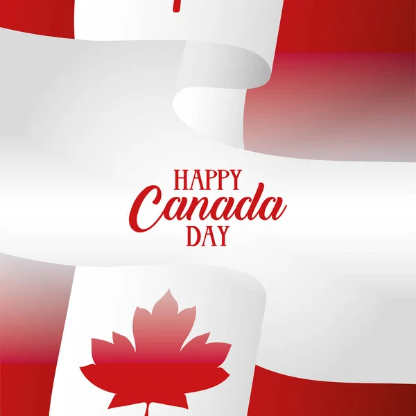 Canada scheda giorno celebrazione con bandiera — Vettoriale Stock