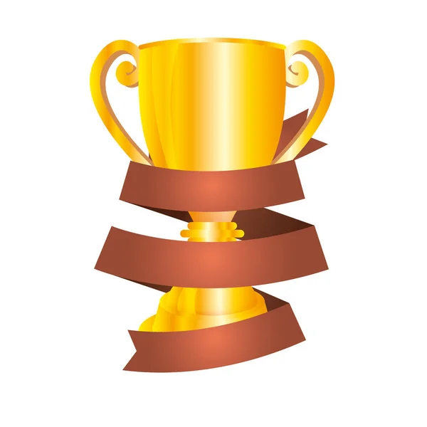 Trophy cup award isolated icon — Stock Vector