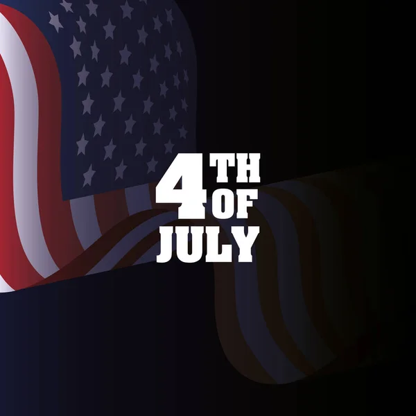 Amerikai zászló július 4-i vektortervezés — Stock Vector