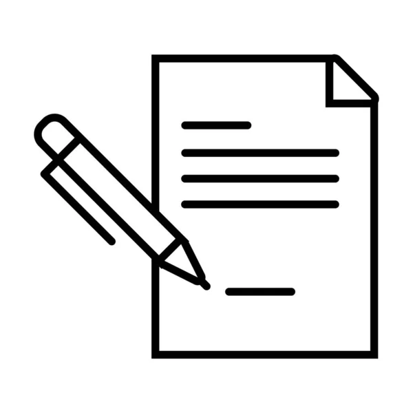 Documento de papel con estilo de línea de pluma — Vector de stock