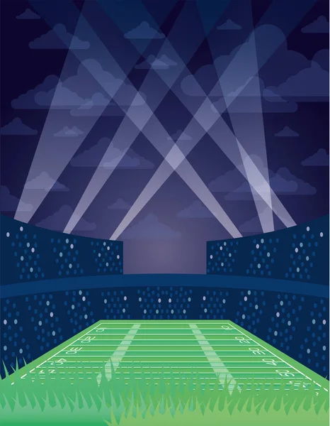 Icône de scène de terrain de football américain — Image vectorielle