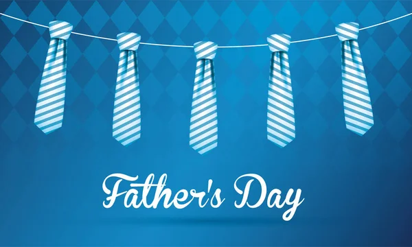 Neckties hanging of fathers day vector design — Stock Vector