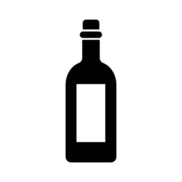 Botol anggur minum ikon gaya siluet - Stok Vektor