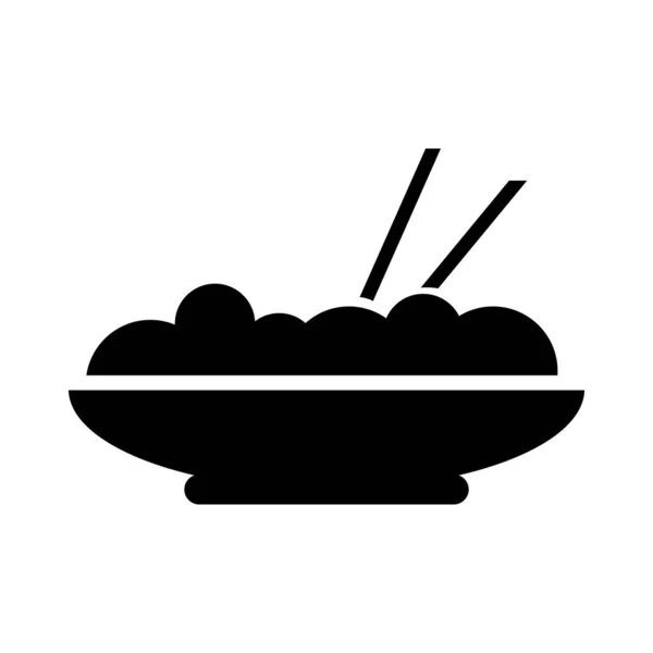 Nourriture chinoise avec baguettes style silhouette — Image vectorielle
