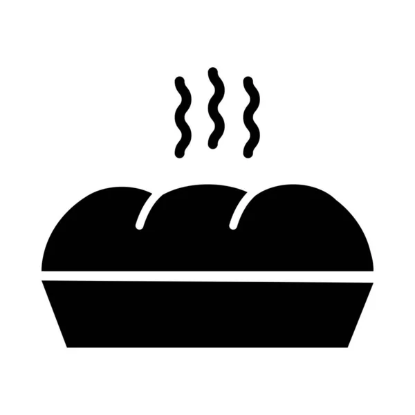Delicious hot bread silhouette style icon — Stock Vector