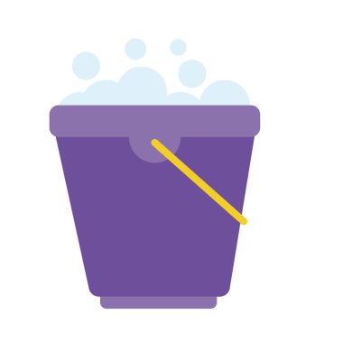 oda bakımı plastik kova düz stil simgesi