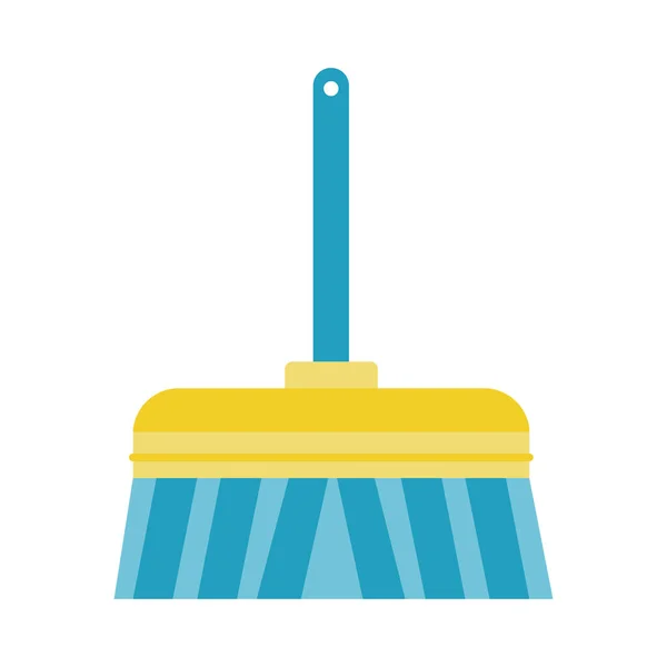 Broom tool cleaning flat style — стоковый вектор