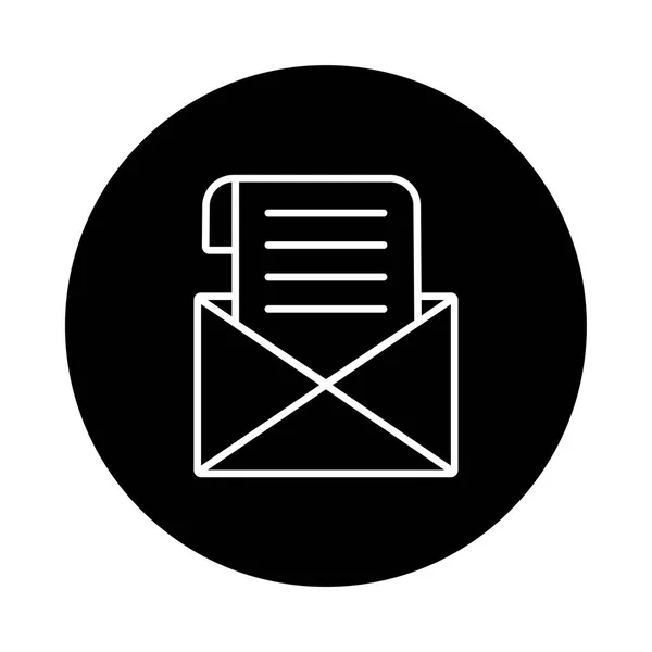 Sobre de correo enviar bloque y línea icono de estilo — Vector de stock