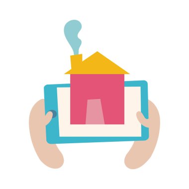 akıllı telefon çevrimiçi şeyler ev düz tarzı