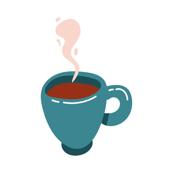 Taza de café bebida forma libre icono de estilo — Vector de stock