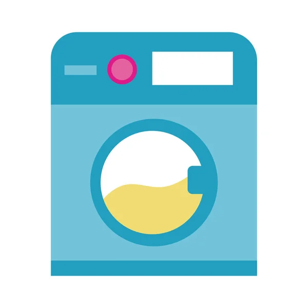 Wasmachine platte stijl pictogram — Stockvector