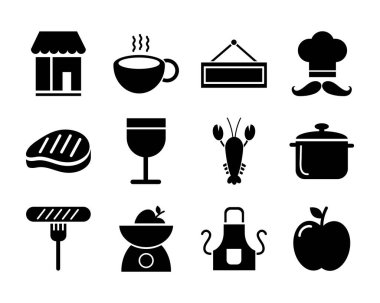 kahve ve restoran ikonları