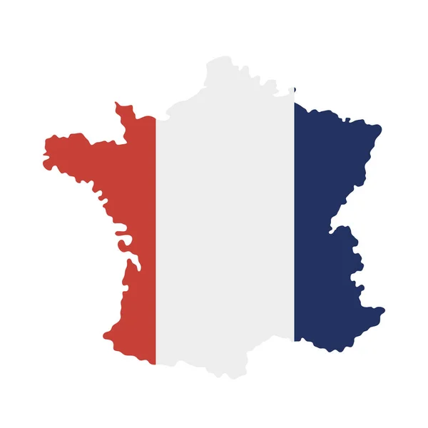 Mutlu Bastille Günü vektör tasarımının Fransa bayrağı haritası — Stok Vektör