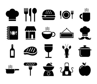 kahve ve restoran ikonları