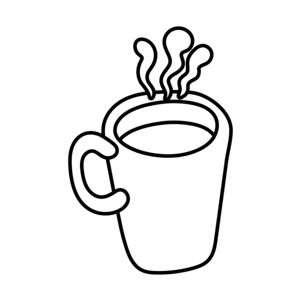 Taza de café bebida línea estilo icono — Vector de stock