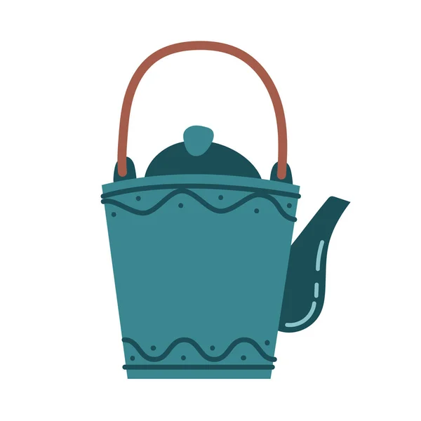 Kaffee in Teekanne trinken freie Form Stil-Symbol — Stockvektor