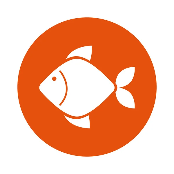 Delicioso pescado comida saludable estilo de línea — Vector de stock