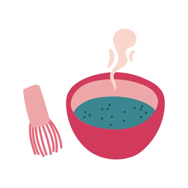 Sopa caliente en forma de plato libre icono de estilo — Archivo Imágenes Vectoriales