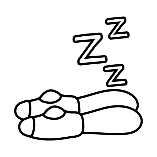 Piernas durmiendo línea estilo icono — Archivo Imágenes Vectoriales