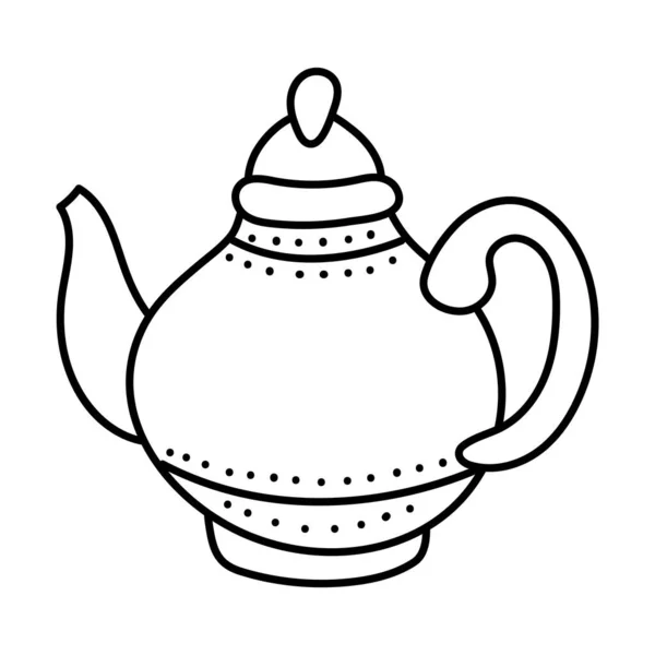 Coffee in teapot drink line style icon — Stockvektor