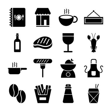 kahve ve restoran ikonları