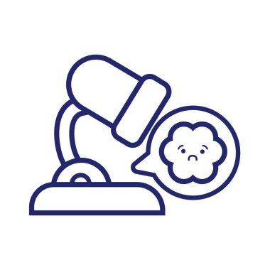 Mikroskop laboratuvar kawaii çizgisi biçimi