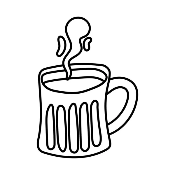 Coffee cup drink line style icon — Stock Vector