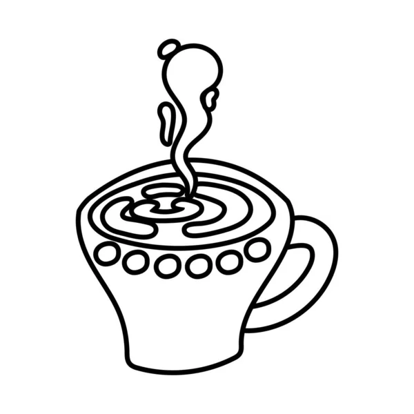 Kaffeetasse Drink Linie Stil-Ikone — Stockvektor