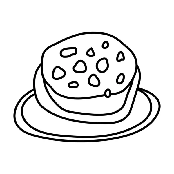 Doce bolacha ícone estilo linha de pastelaria — Vetor de Stock