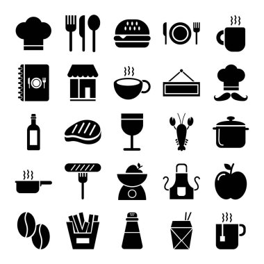 kahve ve restoran ikonları