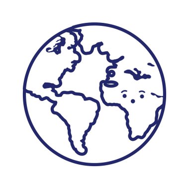 Dünya Gezegeni Yeryüzü Kawaii hat tarzı