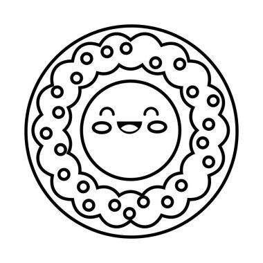 Tatlı çörek kawaii çizgisi simgesi