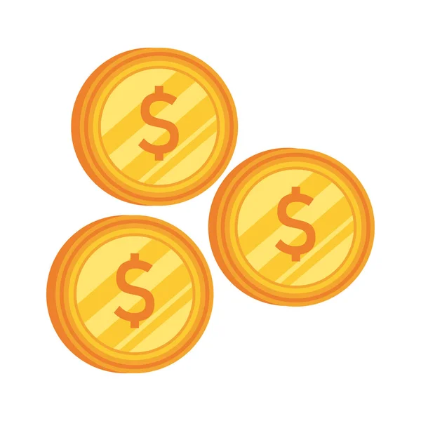 Mynt pengar dollar detaljerad stil — Stock vektor
