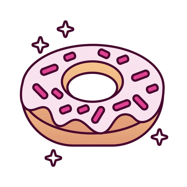 Sweet donut detailed style icon — Stock Vector
