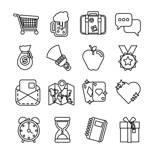 Paquet d'icônes ensemble divers — Image vectorielle