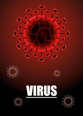 Covid19 parçacık canlı kırmızı arkaplan