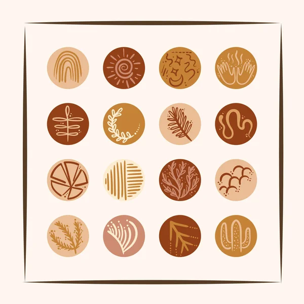 Paquete de iconos boho set — Vector de stock