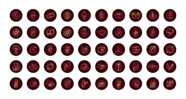 ramadam kareem blok gradyan biçimi simgeleri