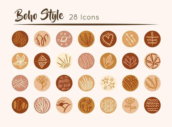 Paquete de iconos boho set — Vector de stock