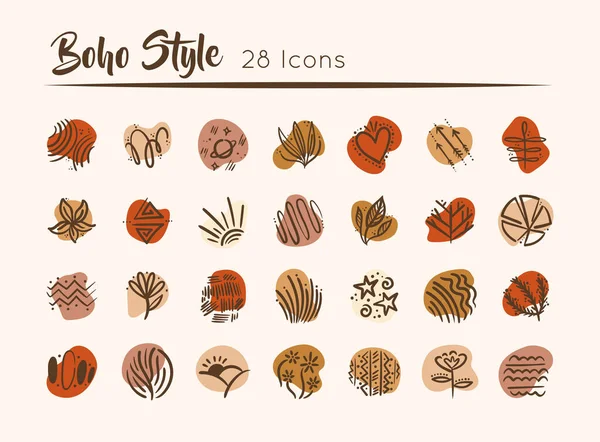 Paquete de iconos boho set — Vector de stock