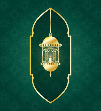 altın lamba ramazan kareem dekorasyonu