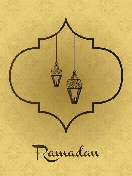 Ramazan Kareem dekorasyonu asan lambalar — Stok Vektör