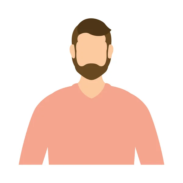 Hombre avatar aislado con diseño de vectores de barba — Vector de stock