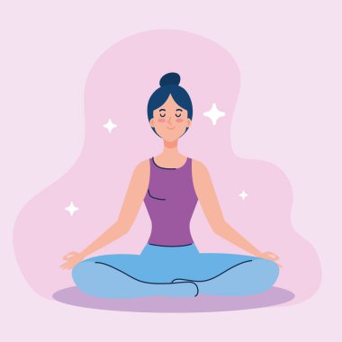 Kadın meditasyonu, yoga konsepti, meditasyon, rahatlama, sağlıklı yaşam tarzı