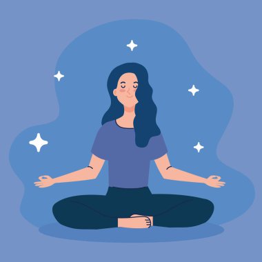 Kadın meditasyonu, yoga konsepti, meditasyon, rahatlama, sağlıklı yaşam tarzı