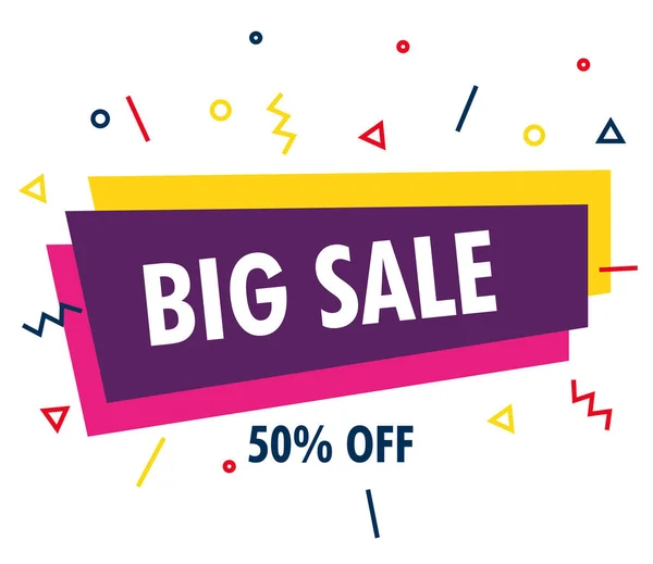 Sale banner template, grote verkoop, vijftig procent korting promotie, verkoop banner template concept — Stockvector