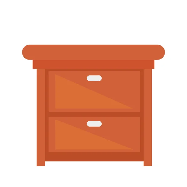 Wooden drawer icon on white background — Stock Vector