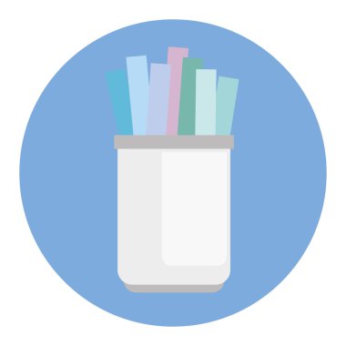 Kırtasiye malzemeleri, şişedeki kalemler, izole edilmiş simge