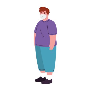 Sağlık maskesi takan çocuk, önleme kabini 19.